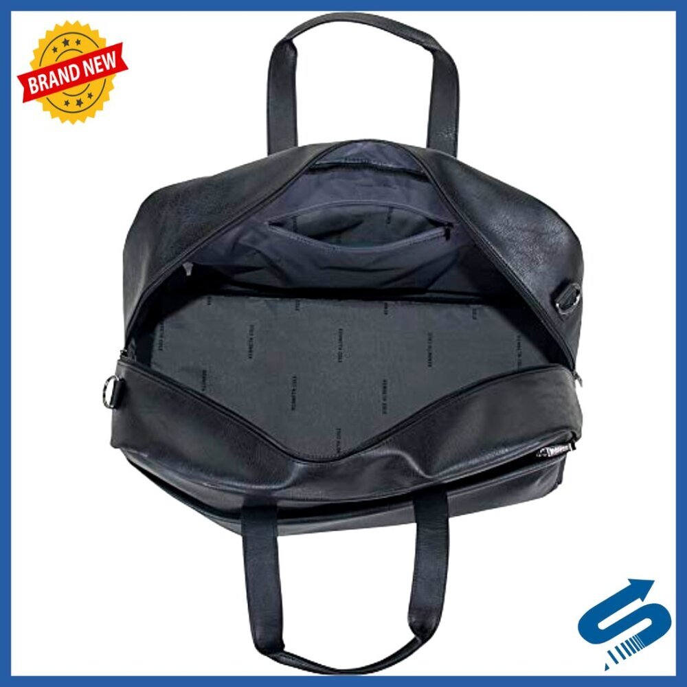20" Faux Leather Travel Duffel Bag with Shoulder Strap & Trolley Strap - Picture 2 of 6